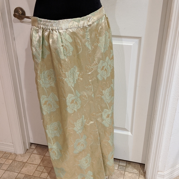 K B Stella Louise Roy Skirt Suit Green Gold 18W - Picture 6 of 8